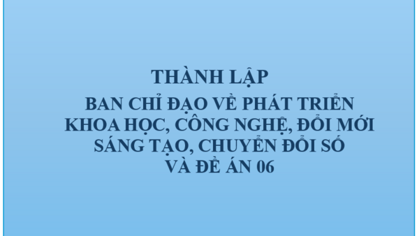 Thành lập Ban Chỉ đạo của xã Phước Giang về phát triển khoa học, công nghệ, đổi mới sáng tạo, chuyển đổi số và Đề án 06